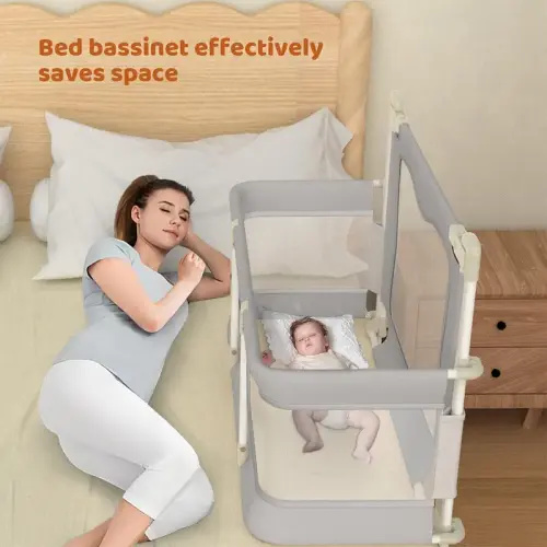 3 in 1 Baby Bedside Sleeper Portable Crib, Foldable Bed Rail - TikTok Shop