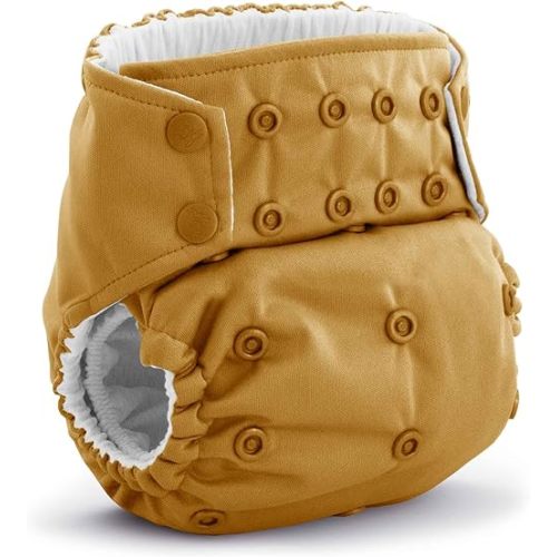Kanga Care Rumparooz G3 AWJ Cloth Diaper Reusable One Size Pocket Diaper Patented Inner Double Gusset 2 pcs Microfiber Insert Soaker (6-55+ lbs) - Honey