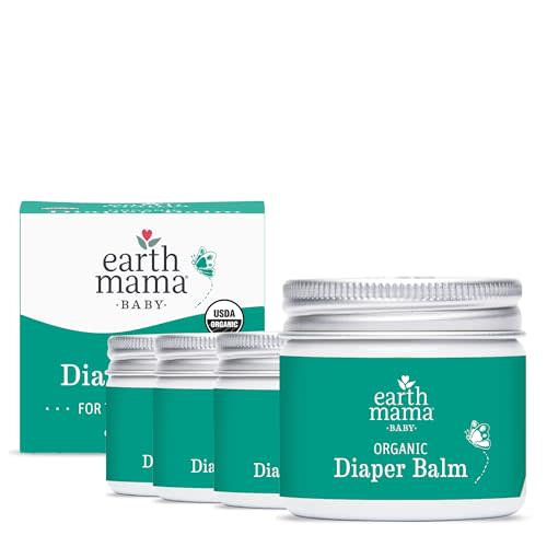 Earth Mama Organic Diaper Balm 2-Ounce | Diaper Cream for Baby | EWG Verified, Petroleum & Artificial Fragrance-Free with Calendula for Sensitive Skin (4-Pack)