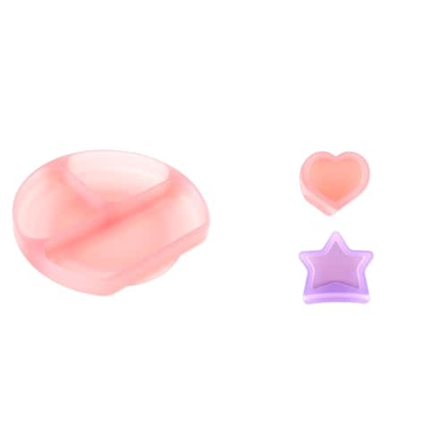 Bumkins Toddler and Baby Suction Plate with Sections, Silicone Divided Grip Dish and Accessory Ramekins/Snack Cups, Babies and Kids, Baby Led Weaning, Children Feeding Supplies, Ages 6 Months Up