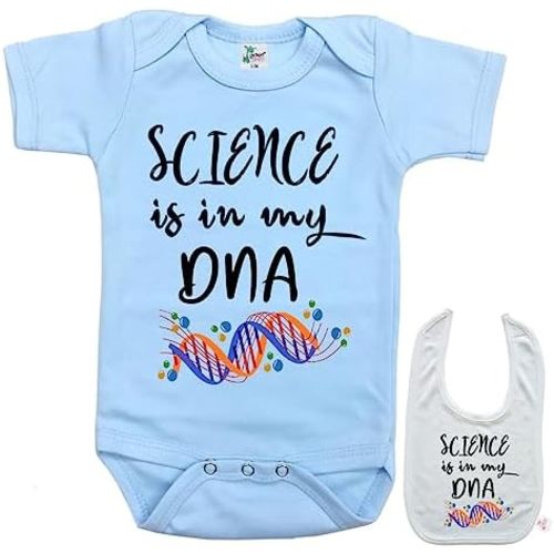Science is in my dna !- Cute custom scientific academic Baby Onesie & bib Set