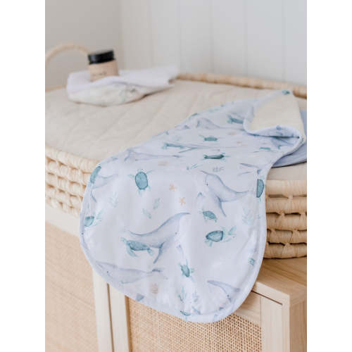 Premium Triple Layer Burp Cloth 2 Pack | Turtle Bay & Sky Blue