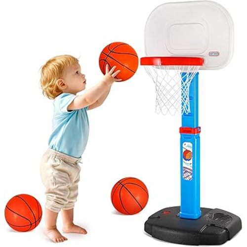 AOKESI Toddler Basketball Hoop Indoor for Age 1-3, Adjustable Kids Basketball Hoops Set, Mini Basketball Goal with Balls Outdoor Sport Poolside Game Birthday Toys Gifts for Baby Boys Girls 2 3 4 5