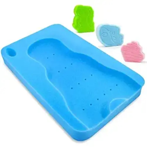 Baby Bath Sponge Soft Infant Bath Mat Newborn Cushion Odor Free (Blue)
