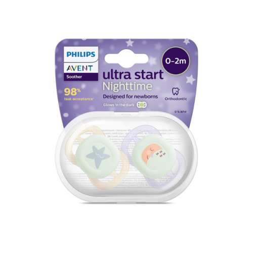 Philips Avent Ultra Start Nighttime Soother Glow, 0-2 Months, 2-Pack : Amazon.com.au: Baby