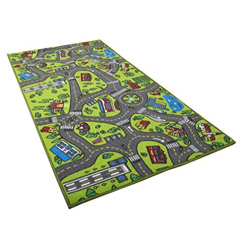 Kids Carpet Playmat Rug City Life Great for Playing with Cars and Toys - Play Learn and Have Fun Safely - Kids Baby Children Educational Road Traffic Play Mat for Bedroom Play Room Game Safe Area