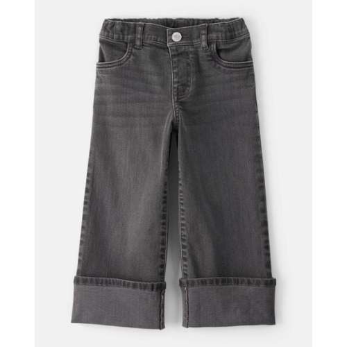 Toddler Girl Denim Wide-Leg Cuff Jeans - Grey - OshKosh | Carter's