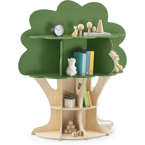 Delta Children Tree Bookcase - Greenguard Gold Certified, Fern Green/Crafted Natural