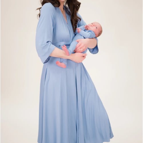 Lila Labor & Postpartum Gown in Periwinkle Blue