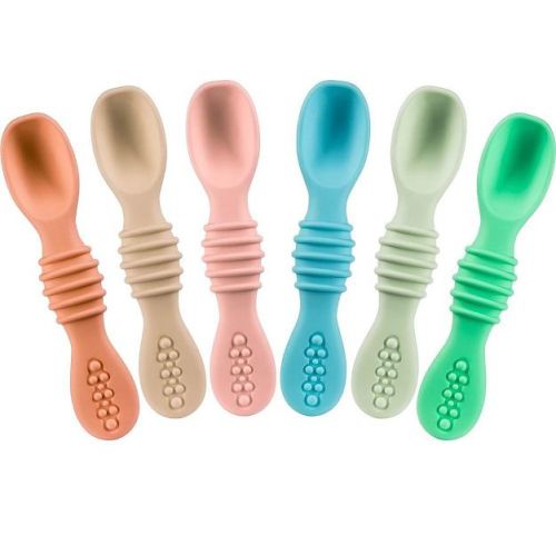 Sperric Baby Spoons Self Feeding Spoons 6+ Months, Infant Spoons First Stage, Baby Led Weaning BPA Free Teething Spoons