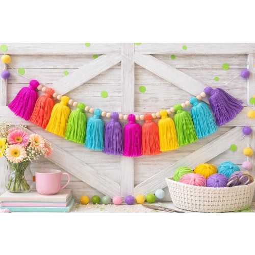 Bright Rainbow Tassel Garland-Classroom Decor-Playroom And Birthday Party Decorations