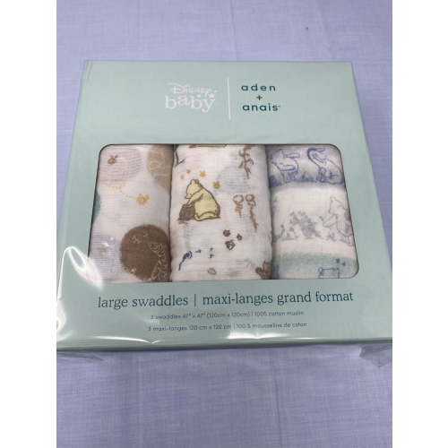 aden+anais Disney Winnie the Pooh in the Woods 100% Cotton Muslin Swaddle Blanket 3 Count