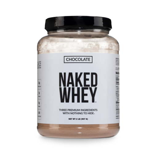 Naked Whey Chocolate Protein Powder - Only 3 Ingredients - Grass Fed Whey Protein Powder, Organic Chocolate and Organic Coconut Sugar, No GMO, No Soy, and Gluten Free - 24 Servings