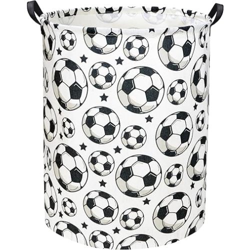 HIYAGON Kids Laundry hamper Baby Hamper for Nursery Boy and Girl Hamper Cute Kids Toys Storage Bin Organizer Soccer Room Decor for Home(Soccer)