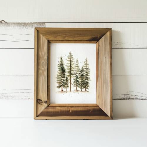 Pine Trees Print, Watercolor Trees, Tree Art, Tree Print, Watercolor Print, Lake House, House Decor
