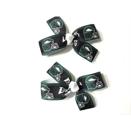 Girls Philadelphia Eagles Hair Bows Set of 2 Toddler Philadelphia Eagles Pig Tail Bows