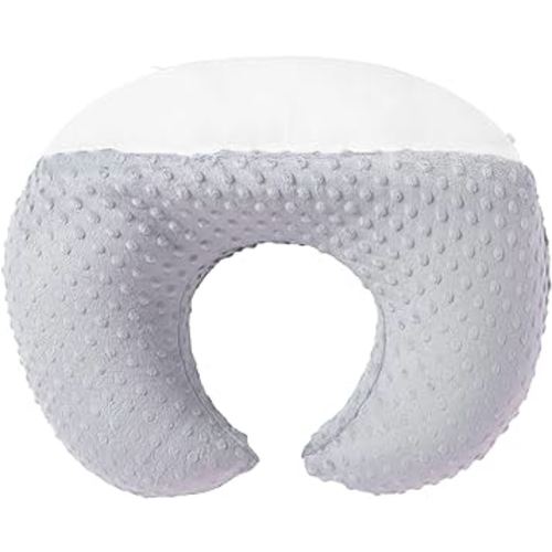 Nursing Pillow and Positioner for Breastfeeding, Ultra Soft Baby Breastfeeding Pillows for More Support for Mom and Baby, with Premium Removable Cover (Glacier Gray)