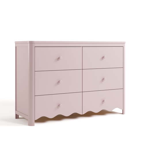 Storkcraft Casablanca 6 Drawer Nursery Dresser, Blush