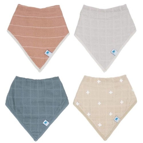 Cotton Muslin Bandana Bib (4 Pack)
