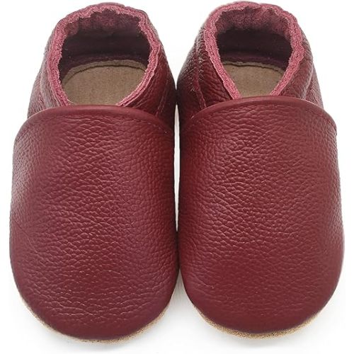Genuine Leather Baby Booties Soft Sole Toddler Walking Shoes Flexible&Breathable Baby Slippers for First Walkers Boys Girls