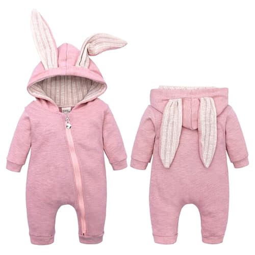 QIAONIUNIU My First Easter Outfit, Baby Girl or Boy Bunny Costume, Infants Rabbit Cosplay Romper
