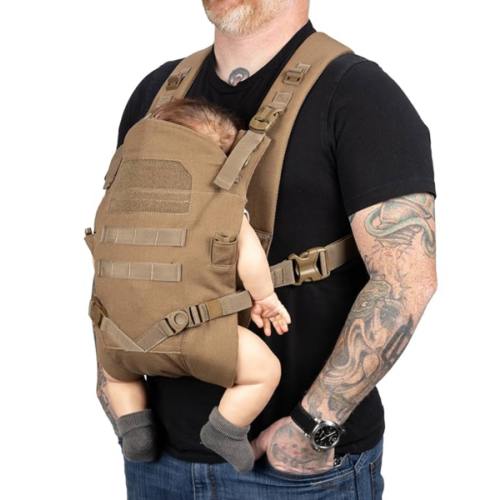 TBG - Mens Tactical Baby Carrier for Infants and Toddlers 8-33 lbs - Compact (Coyote Brown)