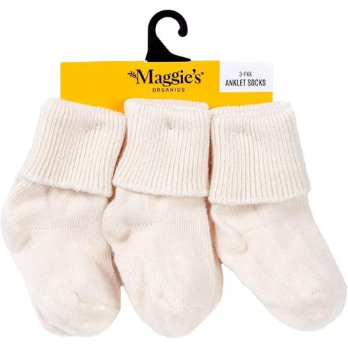 Maggie's Organics Natural Infant and Toddler Anklet Socks - 3 Pack (US, Age, 0 Months, 12 Months, Natural)