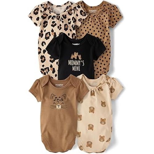 The Children's Place Baby Girls' Short Sleeve Bodysuits, Multipack