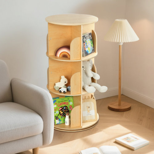 Ebern Designs Rotating Bookshelf (3 Shelves)