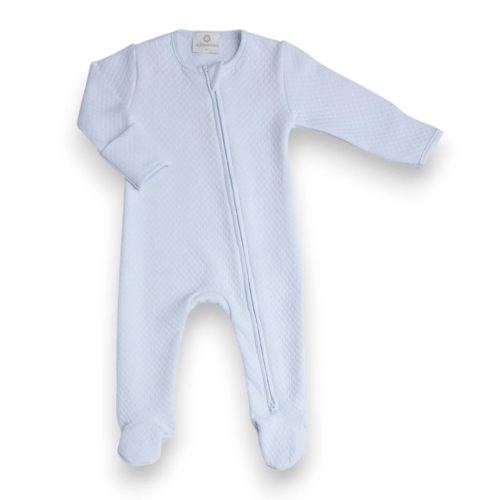 Miocotton Quilted Kiddy Footie (Blue; Size 3-6M)