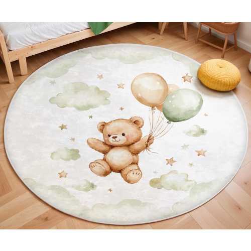 Teddy Bear Nursery Rug, Rectangular Rug for Nursery, Baby Boy Rug, Teddy Bear Nursery Carpet, Bear Round Rug for Baby Room
