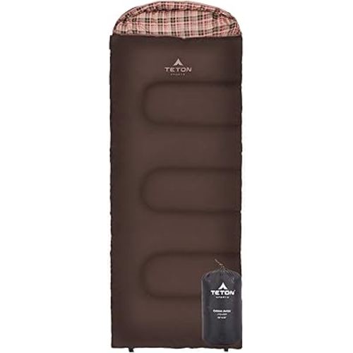 Teton Junior, 20 Degree and 0 Degree Sleeping Bags. Finally, Sleeping Bag for Boys, Girls, All Kids, Warm and Comfortable, for All Camping Weather and Built to Last