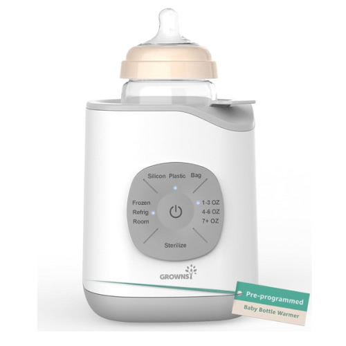 Grownsy Bottle Warmer, Baby Bottle Warmer Fast for Breastmilk & Formula, Accurate Temperature Control, Milk Warmer for All Bottles with Thaw, Sterilizing, Keep Warm, Heat Food