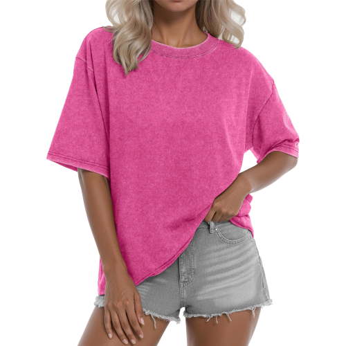 Sundazz Oversized T Shirts for Women Cotton Vintage Acid Wash Tees Baggy Shirts Trendy Casual Tops