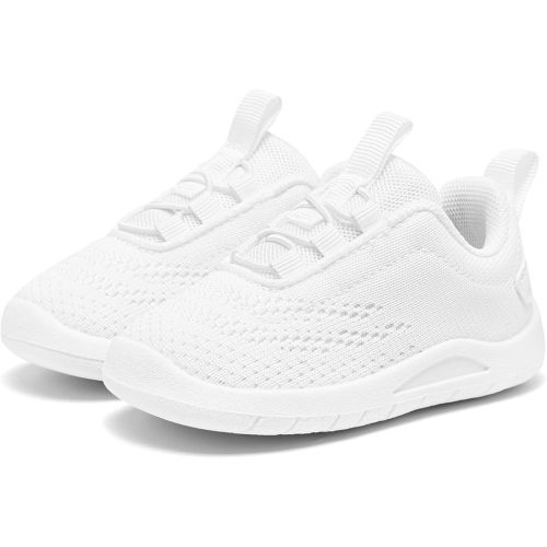 MORENDL Toddler Slip On Sneakers Baby Walking Shoes Non-Slip Breathable Unisex Pink Mesh Lace-Up Athletic Sneakers Infant Running Shoes