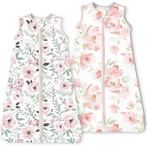 Sleep Sack 0-6 Months 2-Pack,0.5 TOG Summer Wearable Blanket with 2-Way Safe Zippers,Soft Baby Sleeping Bag for Babies