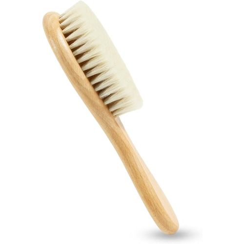 SIMPOR Soft Baby Hair Brush, Toddler and Newborn Hair Brush with Wooden Handle, Soft Bristle for Wet Dry Hair Styling Hair Accessories