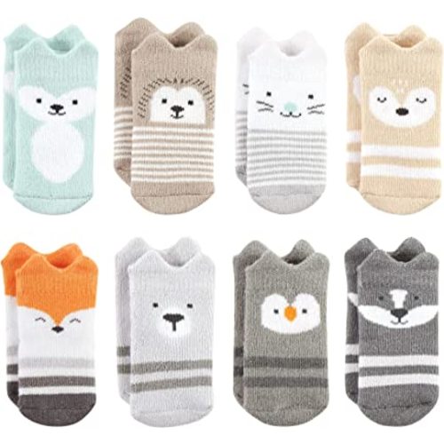 Hudson Baby Baby Girls' Cotton Rich Newborn and Terry Socks