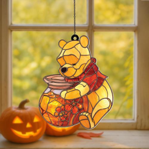Cute Pooh Bear Suncatcher Ornament, Winnie The Pooh Window Hangings, Pooh decor, House decor, Disneyland Suncatcher,Magic Kingdom Gift