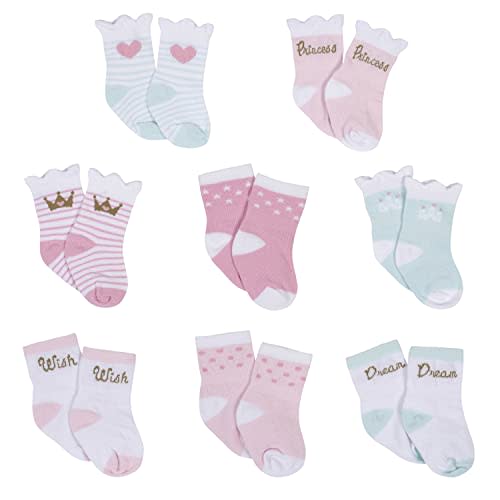 Gerber Baby 8-Pack Wiggle-Proof Jersey Crew Socks