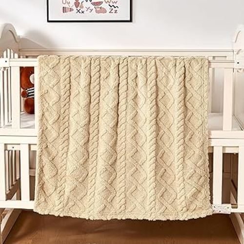 Sherpa Fleece Baby Blanket, Ultra Soft Fluffy Premium Baby Blankets for Boys Girls, Cozy Infant Toddler Newborn Receiving Blankets for Crib Stroller 30”×40” (Khaki)