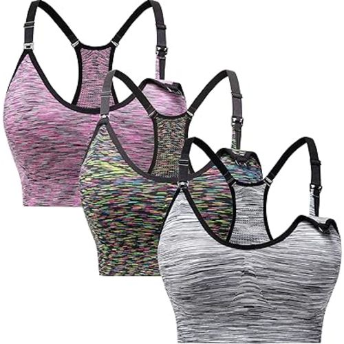 Suekaphin 3 Pack Sports Nursing Bra for Breastfeeding Supportive Bralette Pregnancy Maternity Wirefree Support for Women