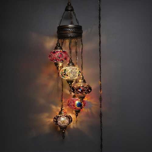 Handcraft Turkish Mosaic Chandelier: Customizable Pendant Lamp