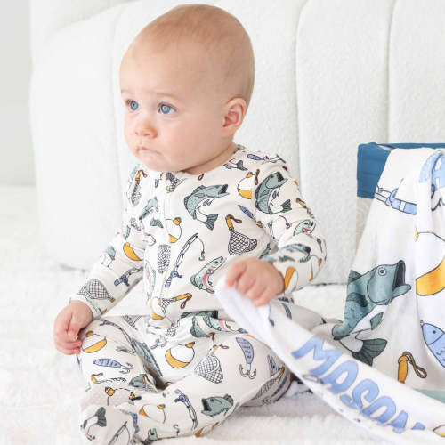 0-3 Months Catch of the Day Zipper Footie