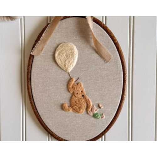 Vintage Pooh Inspired Nursery Decor, Heirloom Needle Felt