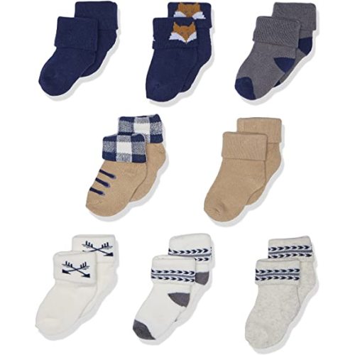 Hudson Baby Unisex Cotton Rich Newborn and Terry Socks - 0-6 Months