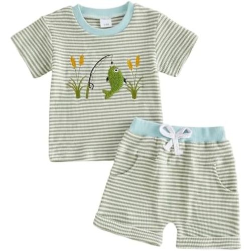 Yoawdats Toddler Baby Boy Summer Outfits Camo Print Short Sleeves T-Shirt+Elastic Camouflage Shorts Set Duck Hunting Clothes