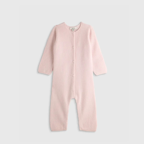 Washable Cashmere romper - Baby in Minimal Pink