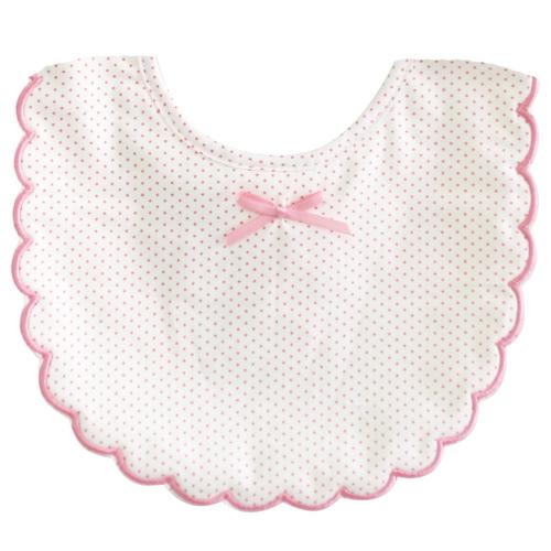 Alimrose Scallop Edge Bib Spot Pink