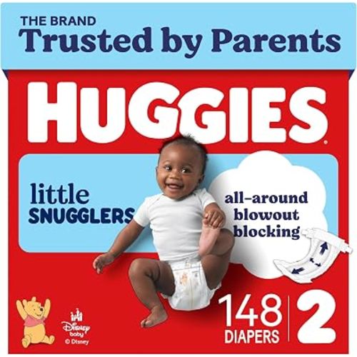 Huggies Little Snugglers Diapers Size 2, 148 Count